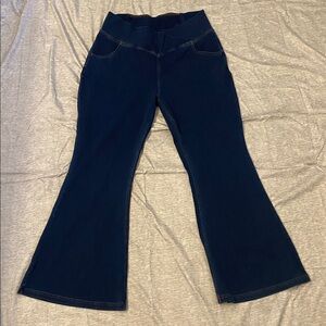 Halara Flex High Waisted Crossover Stretch Flare Jeans Pull On Comfort 2XL NWT